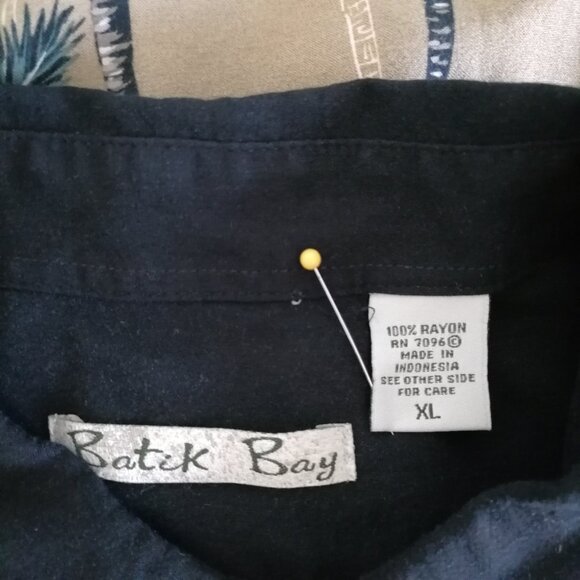 Batik Bay Mens Brown Black Short Sleeve Rayon Hawaiian Button Up Shirt Size XL - Picture 5 of 6